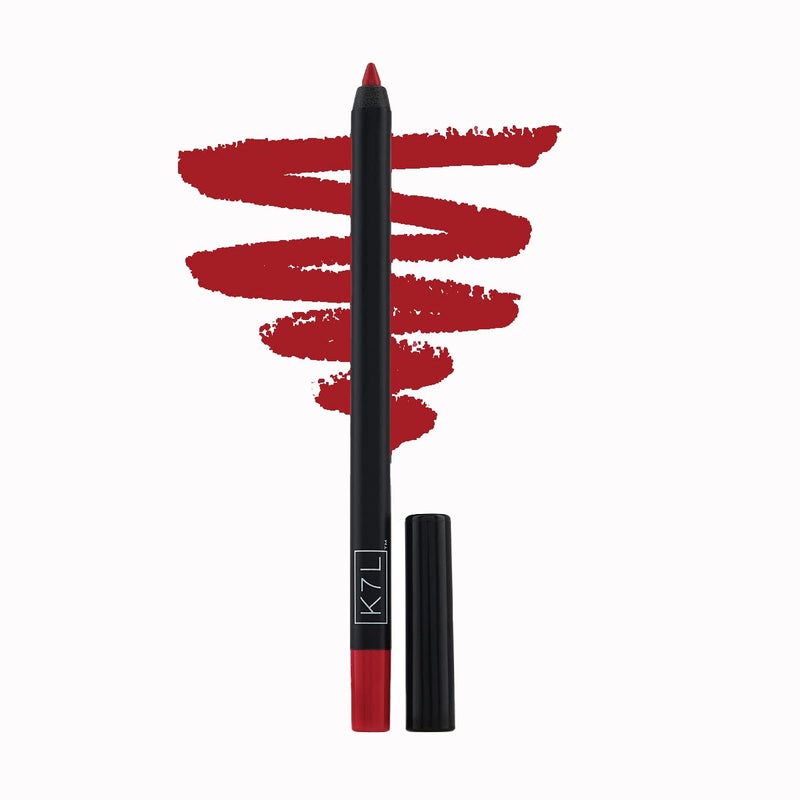 K7L Dark Red Lip Crayon (Vegan) - Waterproof and Smudge-Proof Cosmetics - Flame - Image 2